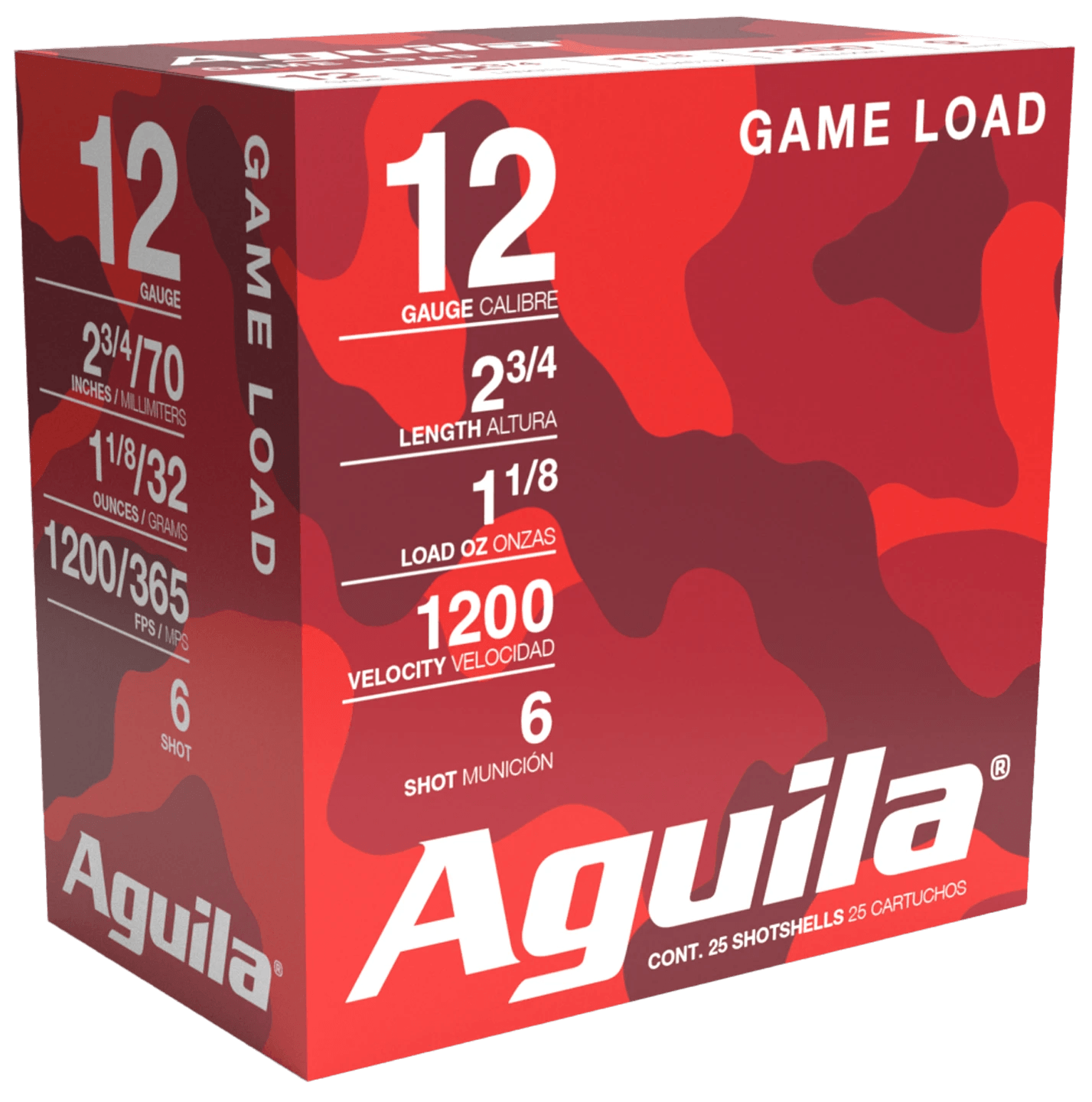 Aguila 1CHB1216 Birdshot Standard Velocity 12Gauge 2.75" 1 1/8oz 6Shot 25rd Box