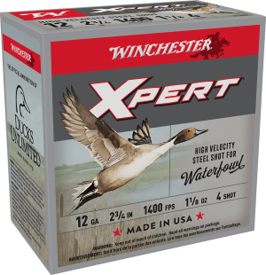 Winchester Ammo WEX12H4 Super X Xpert High Velocity 12 Gauge 2.75" 1 1/8 oz 4 Shot 25 Per Bx
