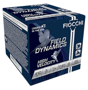 Fiocchi 410HV9 Field Dynamics High Velocity 410Gauge 3" 11/16oz 9Shot 25rd Box