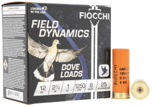 Fiocchi 12GT8 Field Dynamics Dove & Quail 12Gauge 2.75" 1oz 8Shot 25rd Box