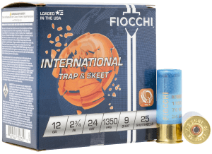 Fiocchi 12IN249 Exacta Target International Trap & Skeet 12Gauge 2.75" 24gram 9Shot 25rd Box