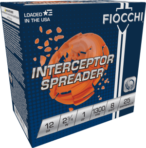 Fiocchi 12CPTR8 Exacta Target Interceptor Spreader 12Gauge 2.75" 1oz 8Shot 25rd Box