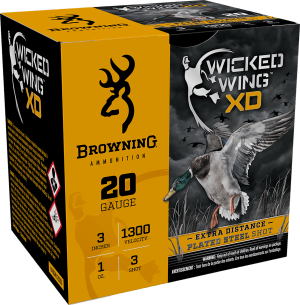 Browning Ammo B193412033 Wicked Wing XD  20Gauge 3" 1oz 3Shot 25rd Box