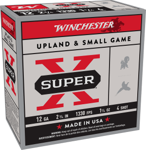 Winchester Ammo X124 Super X Game Load High Brass 12 Gauge 2.75" 1 1/4 oz 4 Shot 25 Bx