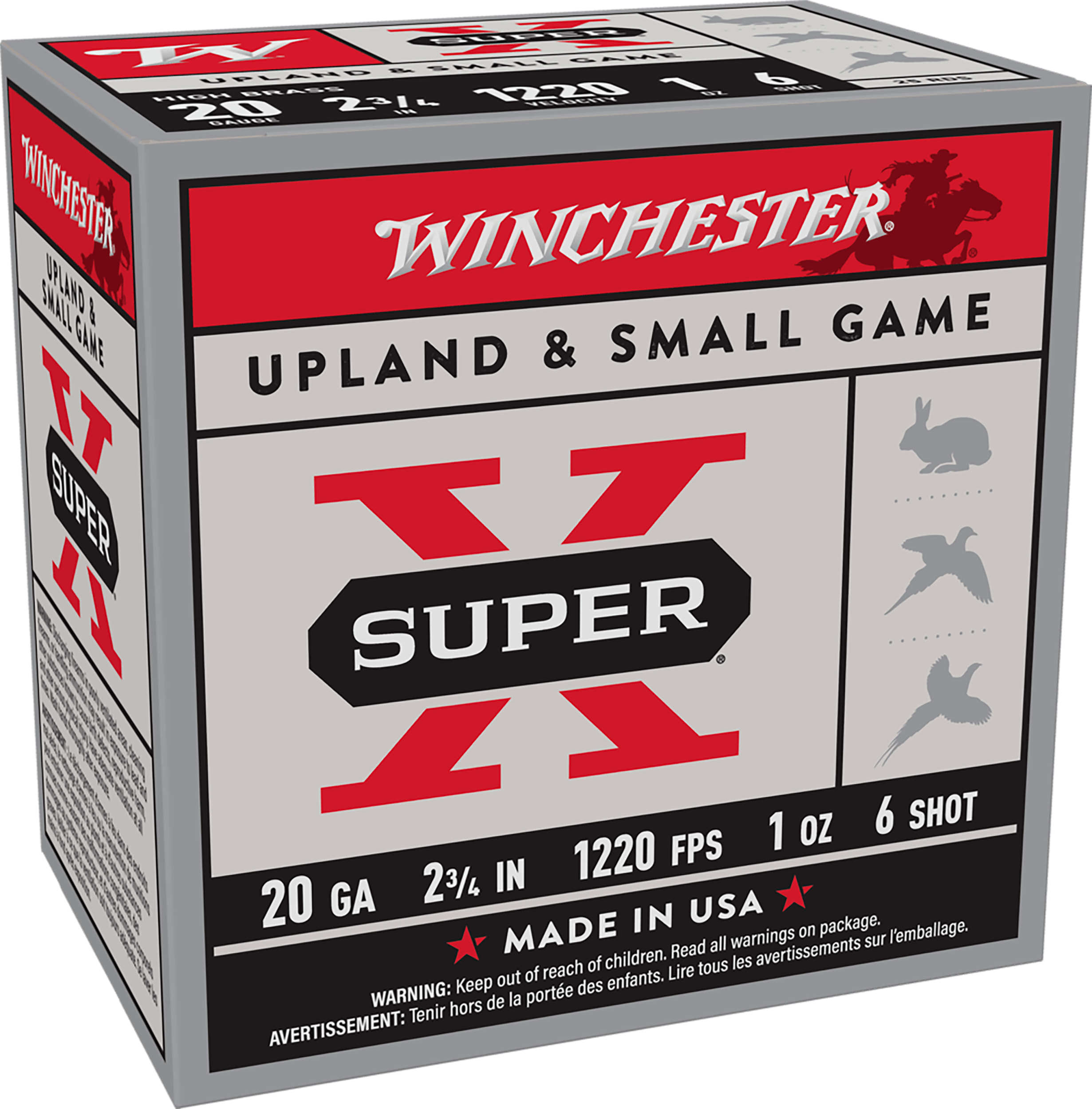 Winchester Ammo X206 Super X Heavy Game Load High Brass 20 Gauge 2.75" 1 oz 6 Shot 25 Bx
