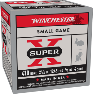 Winchester Ammo X414 Super X Heavy Game Load High Brass 410 Gauge 2.50" 1/2 o 4 Shot 25 Bx