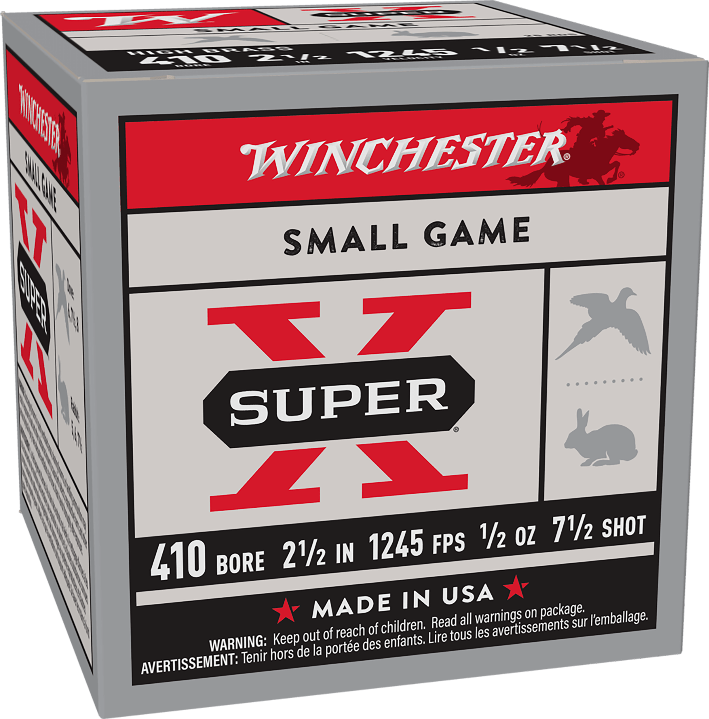 Winchester Ammo X417 Super X Heavy Game Load High Brass 410 Gauge 2.50" 1/2 oz 7.5 Shot 25 Bx