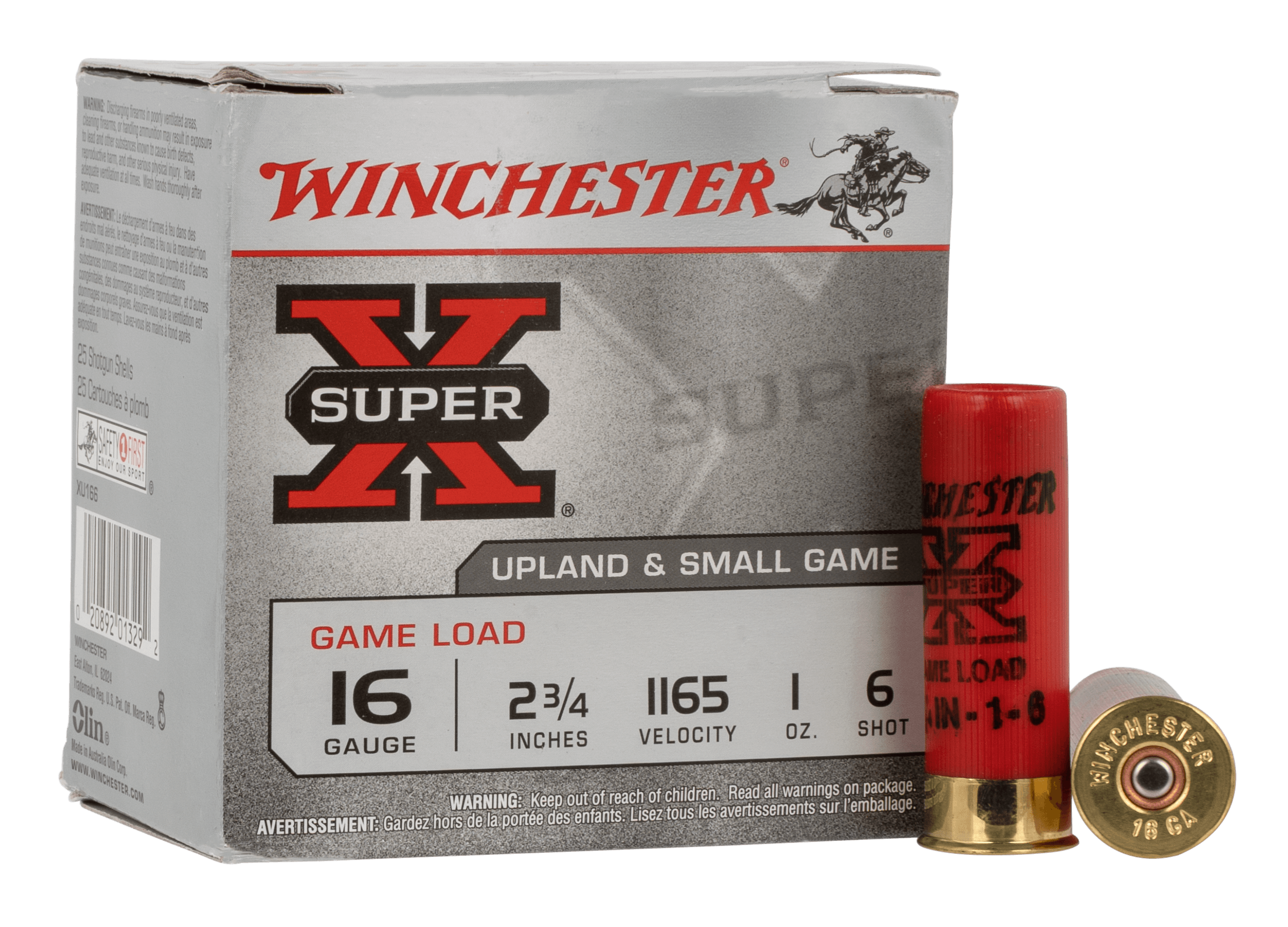 Winchester Ammo XU166 Super X Game Load 16 Gauge 2.75" 1 oz 1165 fps 6 Shot 25rd Box