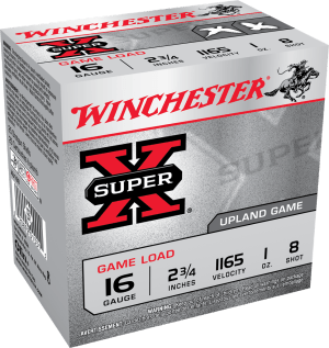 Winchester Ammo XU168 Super X Game Load 16 Gauge 2.75" 1 oz 8 Shot 25rd Box