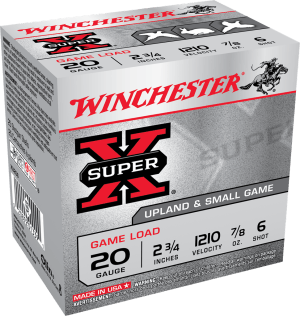 Winchester Ammo XU206 Super X Game Load 20 Gauge 2.75ā³ 7/8 oz 1210 fps 6 Shot 25rd Box Winchester Ammo XU206 Super X Game Load 20 Gauge 2.75ā³ 7/8 oz 1210 fps 6 Shot 25rd Box
