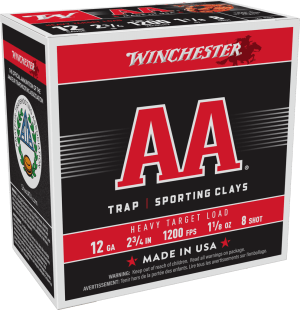 Winchester Ammo AAM128 AA Heavy 12 Gauge 2.75" 1 1/8 oz 8 Shot 25rd Box