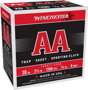 Winchester Ammo AA208 AA  20 Gauge 2.75" 7/8 oz 8 Shot 25rd Box
