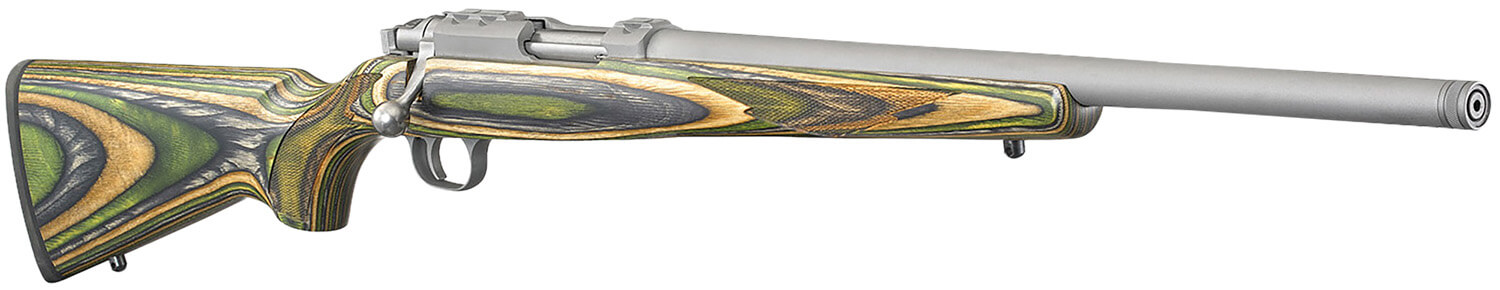 Ruger 7219 77/17 17 WSM 6+1 18.50" Threaded Barrel Matte Stainless Steel Integral Scope Mounts On Solid Steel Receiver Green Mountain Laminate Stock - Image 3
