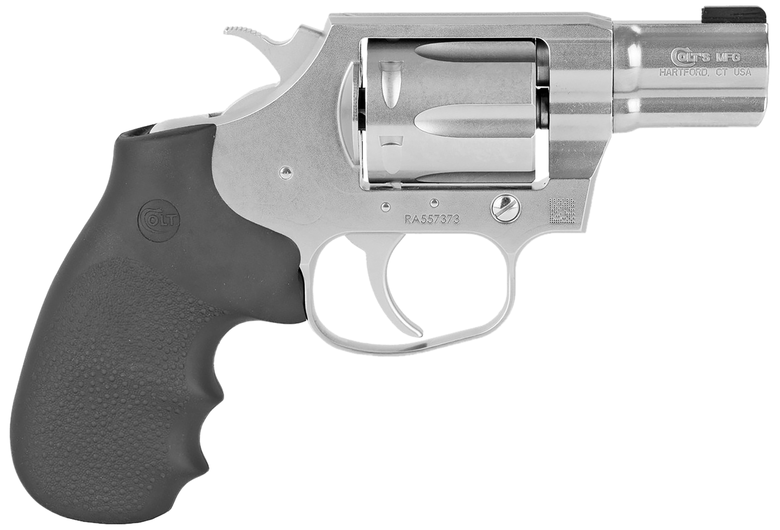 Colt Mfg COBRASB2BB Cobra 38 Special 6 Shot 2" Brushed Stainless Steel Barrel & Cylinder Matte Stainless Frame Black Hogue Rubber w/Finger Grooves Grip