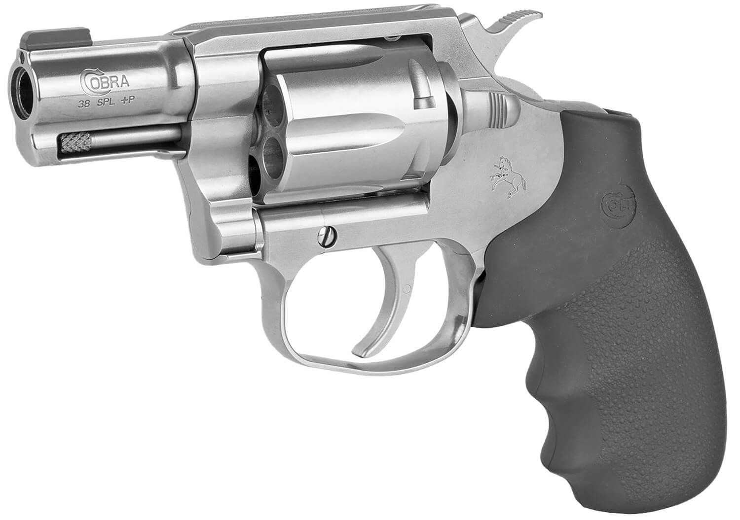 Colt Mfg COBRASB2BB Cobra 38 Special 6 Shot 2" Brushed Stainless Steel Barrel & Cylinder Matte Stainless Frame Black Hogue Rubber w/Finger Grooves Grip - Image 3