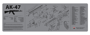 TekMat TEKR36AK47GY AK-47 Cleaning Mat AK-47 Parts Diagram 12" x 36"