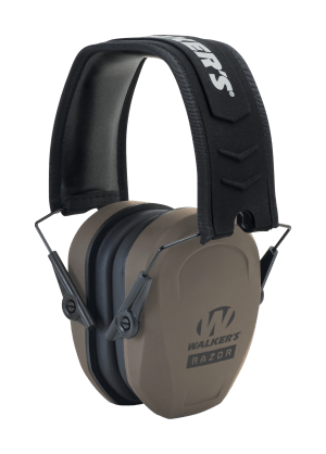 Walker's GWPRSMPASFDE Razor Slim Passive Muff 27 dB Over the Head Flat Dark Earth/Black Polymer