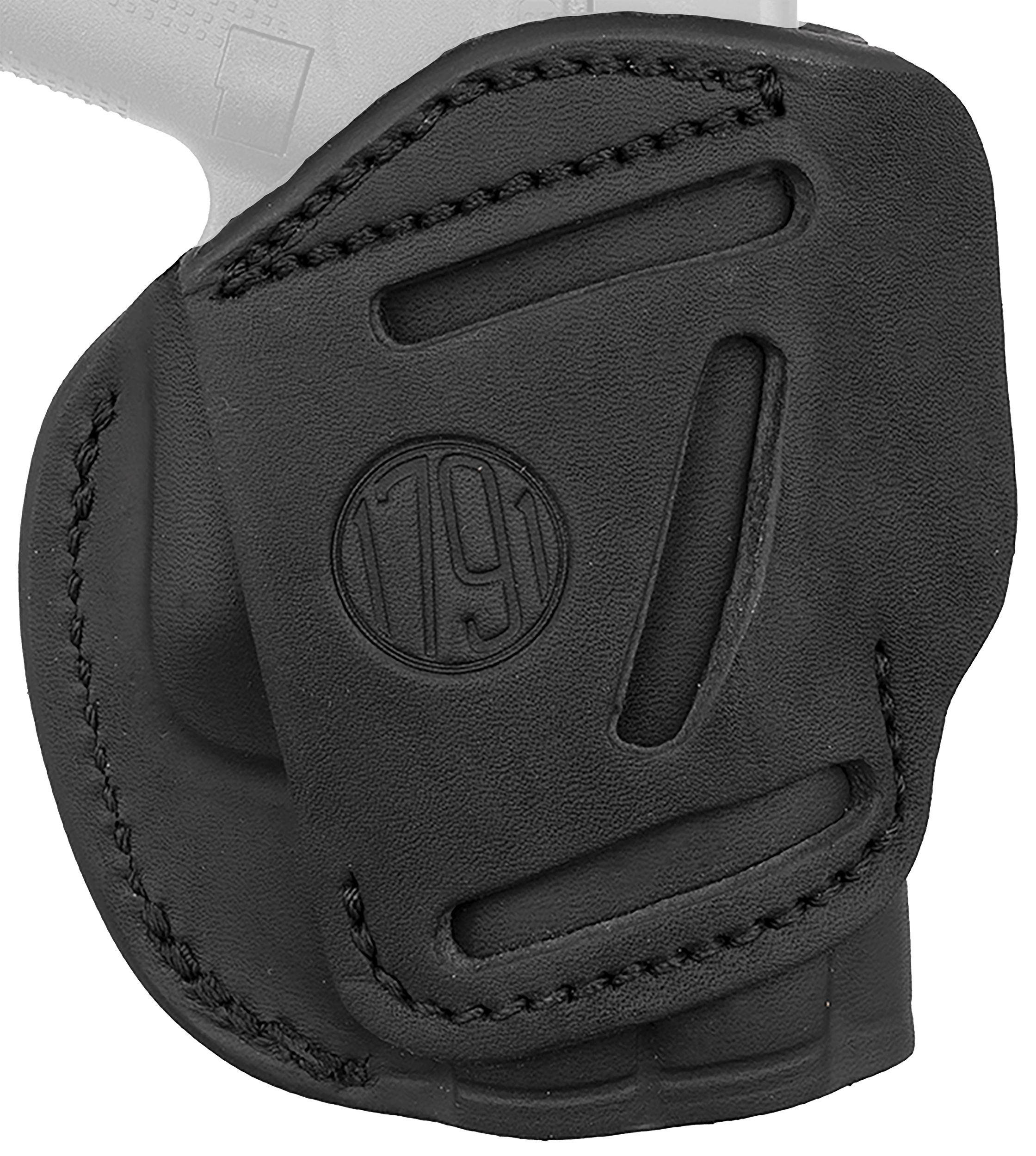 1791 Gunleather 4WH2SBLL 4-Way IWB/OWB Size 02 Stealth Black Leather Belt Clip Compatible w/Ruger LCP/S&W Bodyguard/Glock 42/43/43X Left Hand