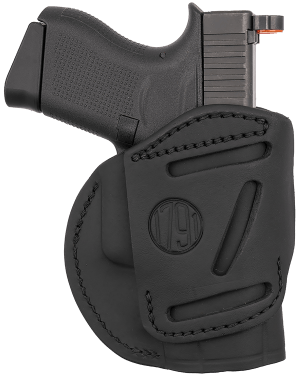 1791 Gunleather 4WH3SBLL 4-Way IWB/OWB Size 03 Stealth Black Leather Belt Clip Compatible w/Glock 26/Ruger LC9/S&W M&P Shield/2.0 9/40 Left Hand