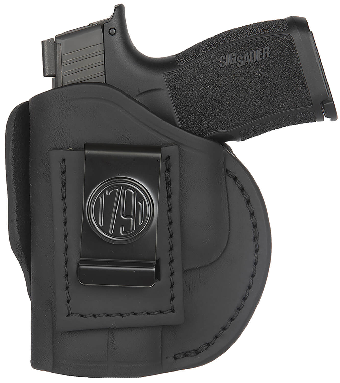 1791 Gunleather 4WH3SBLL 4-Way IWB/OWB Size 03 Stealth Black Leather Belt Clip Compatible w/Glock 26/Ruger LC9/S&W M&P Shield/2.0 9/40 Left Hand - Image 2