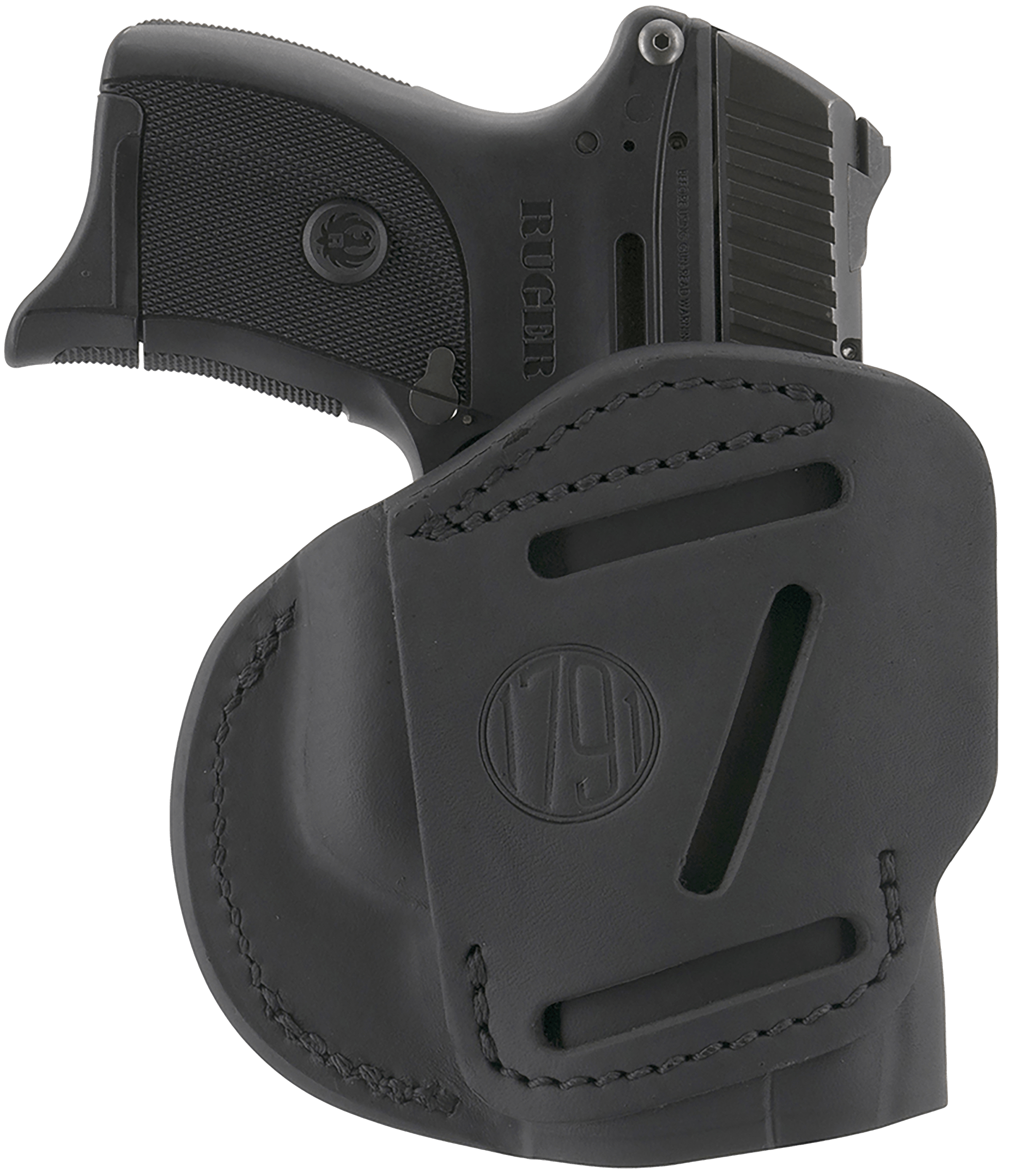 1791 Gunleather 4WH4SBLL 4-Way IWB/OWB Size 04 Stealth Black Leather Belt Clip Compatible w/Glock 26/Springfield XD/XDS/S&W M&P Shield Plus Left Hand
