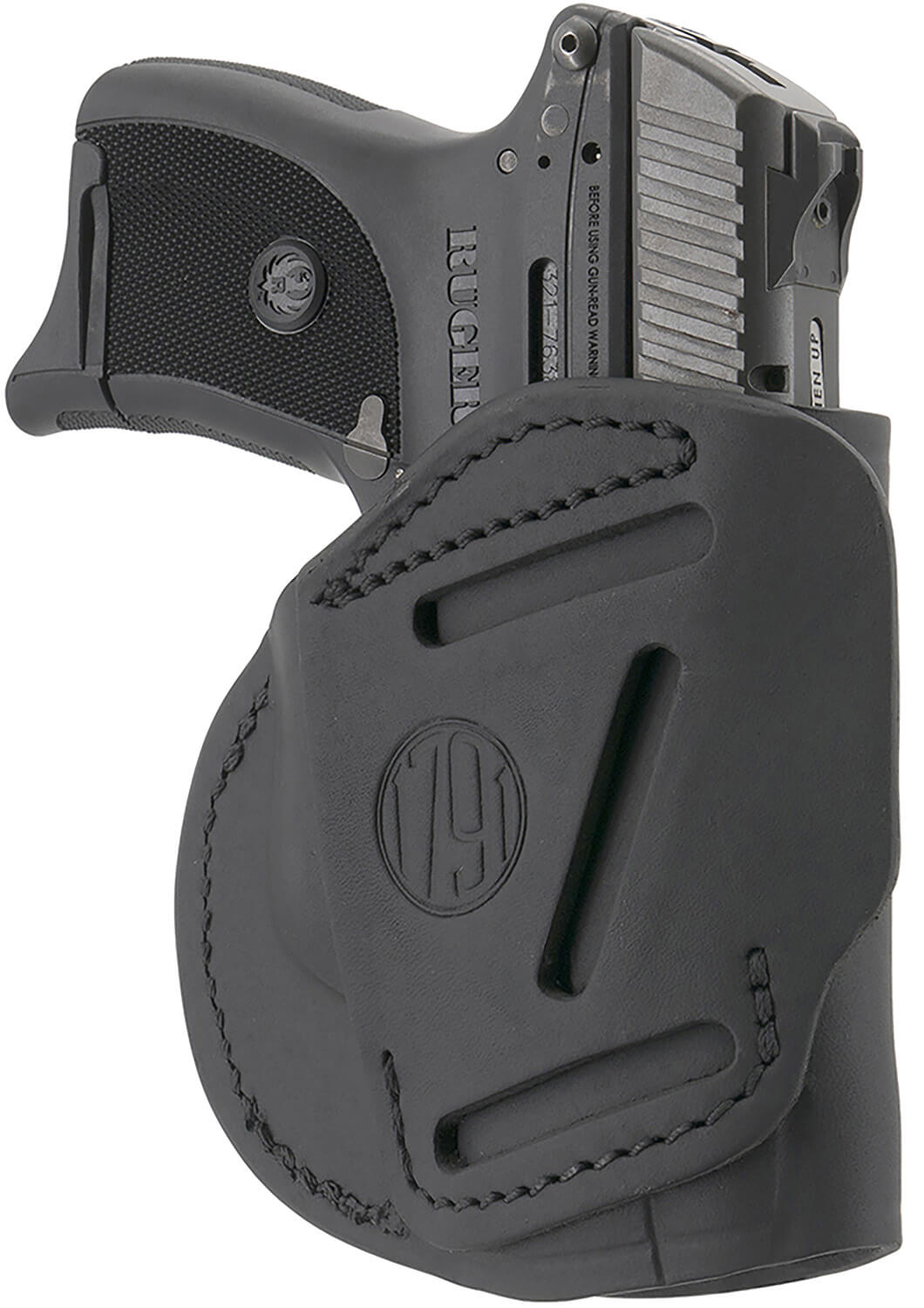 1791 Gunleather 4WH4SBLL 4-Way IWB/OWB Size 04 Stealth Black Leather Belt Clip Compatible w/Glock 26/Springfield XD/XDS/S&W M&P Shield Plus Left Hand - Image 3