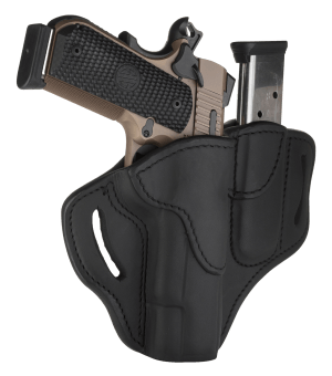 1791 Gunleather BH1M1SBLR BH1M1 Combo OWB 01 Stealth Black Leather Belt Slide Fits 4-5" 1911