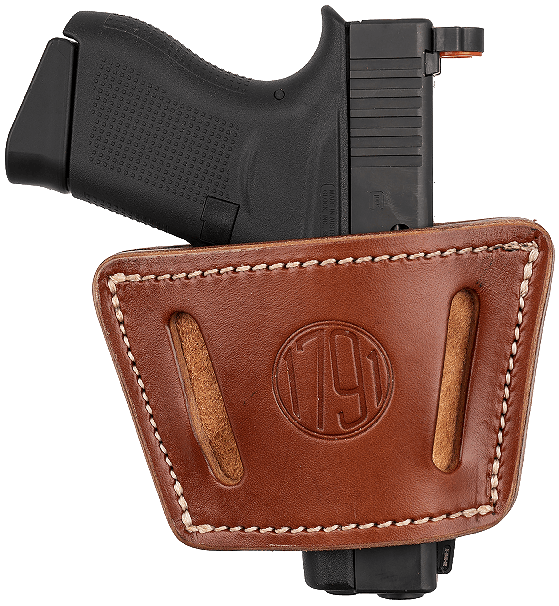 1791 Gunleather UIWCBRA UIW IWB/OWB Classic Brown Leather Belt Clip Fits Most Small-Mid Frame Autos Ambidextrous