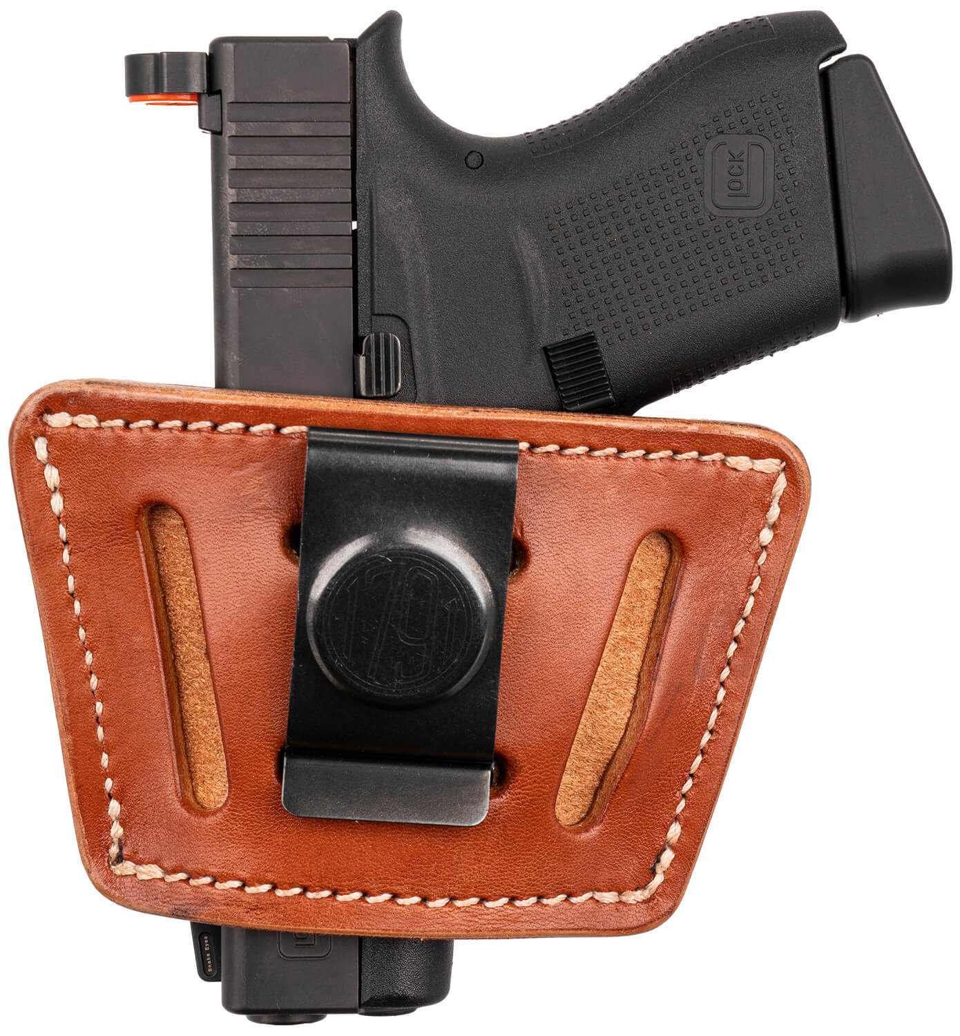 1791 Gunleather UIWCBRA UIW IWB/OWB Classic Brown Leather Belt Clip Fits Most Small-Mid Frame Autos Ambidextrous - Image 2