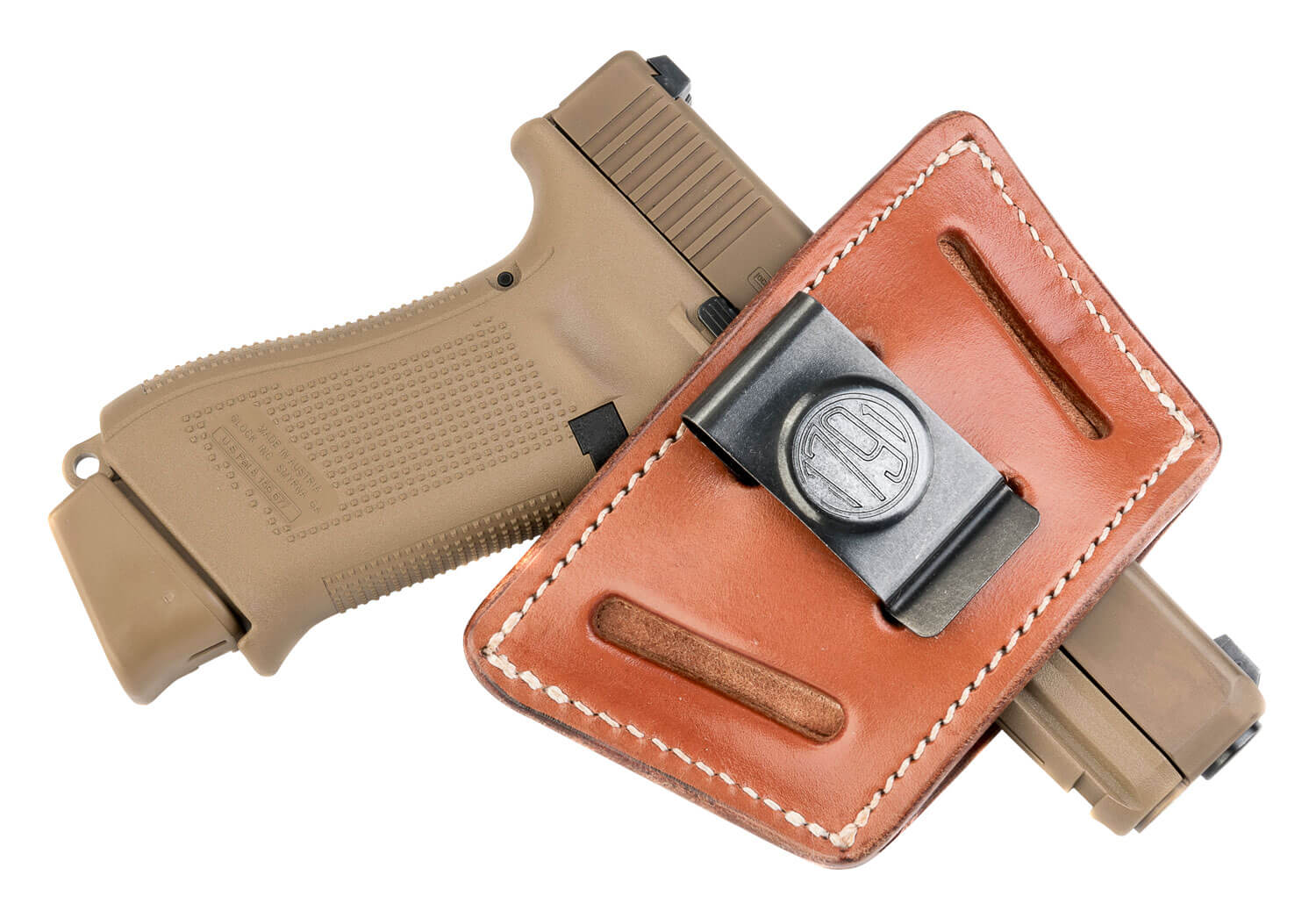 1791 Gunleather UIWXCBRA UIW Max IWB/OWB Classic Brown Leather Belt Clip Fits Most Mid-Large Frame Autos with Rail Laser & Light Ambidextrous - Image 2