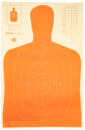 Action Target B27ERED100 Qualification Economy Silhouette Paper Hanging 23" x 35" Red/White 100rd Box