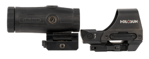 Holosun HS510CHM3X 510 & HM3X Combo Kit Black Anodized 1x 0.91" x 1.26" 2 MOA Red Dot/65 MOA Circle Multi Reticle 3x Magnifier 0.58" x 0.77"