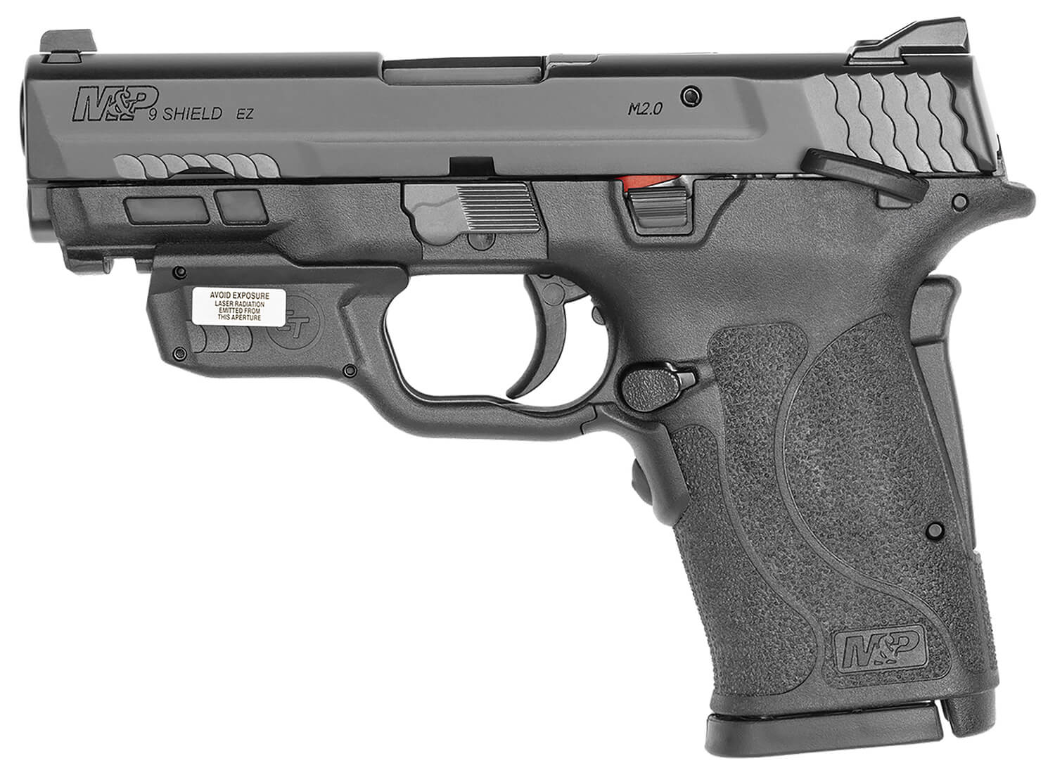 Smith & Wesson 12438 M&P Shield EZ M2.0 w/Optic Micro-Compact Frame 9mm Luger 8+1 3.67" Black Armornite Stainless Steel Barrel & Serrated Slide Matte Black Polymer Frame w/Picatinny Rail Crimson Trace Red Laserguard Thumb Safety Ambidextrous - Image 2