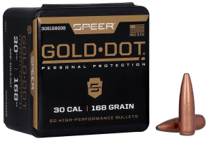 Speer 308168GD Gold Dot 30 Cal .308 168 gr Soft Point 50rd Box