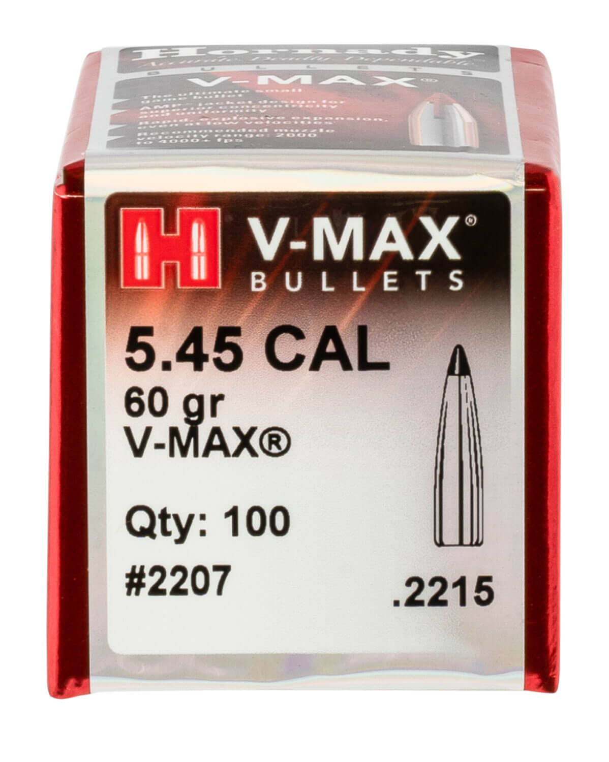 Hornady 2207 V-Max 5.45 Cal 60 gr V Max 100rd Box - Image 2