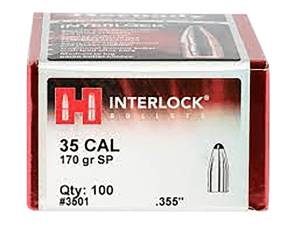 Hornady 3501 InterLock  35 Cal .355 170 gr Spire Point 100rd Box/ 15 Case