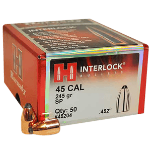 Hornady 45204 InterLock  45 Cal .452 245 gr Spire Point 50rd Box/ 15 Case