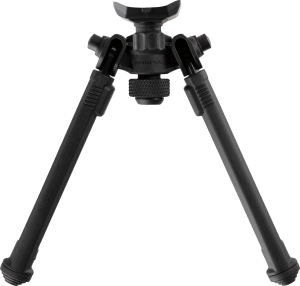 Magpul MAG1075BLK Bipod  made of Aluminum with Black Finish  Sling Stud Attachment  6.30-10.30" Vertical Adjustment  & Rubber Feet for AR-Platform