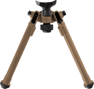 Magpul MAG1075FDE Bipod  made of Aluminum with Flat Dark Earth Finish  Sling Stud Attachment  6.30-10.30" Vertical Adjustment & Rubber Feet for AR-Platform