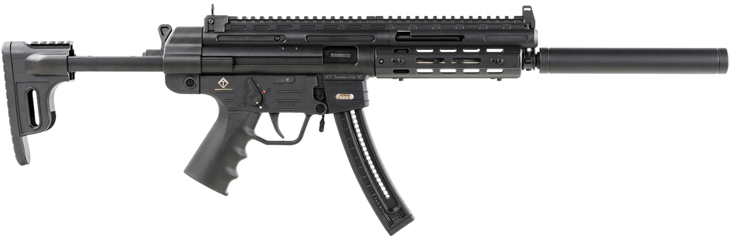 GSG GERGGSG1622ML GSG-16 Full Size 22 LR 22+1 16.25 Black Black Polymer Receiver Black Collapsible w/Storage Compartment Stock Right Hand"