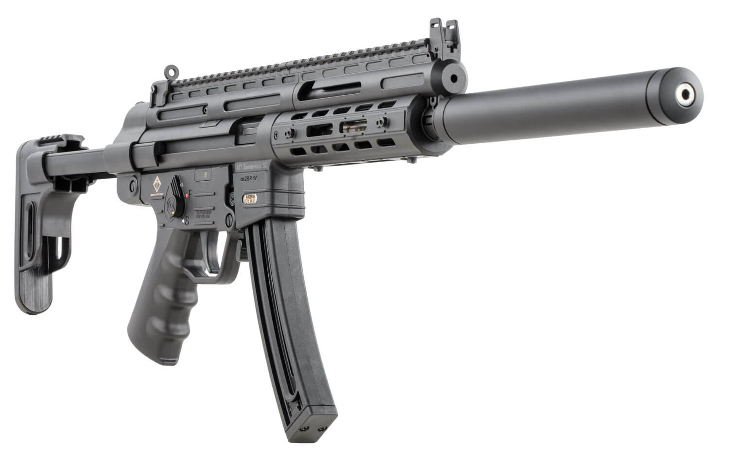 GSG GERGGSG1622ML GSG-16 Full Size 22 LR 22+1 16.25 Black Black Polymer Receiver Black Collapsible w/Storage Compartment Stock Right Hand" - Image 3
