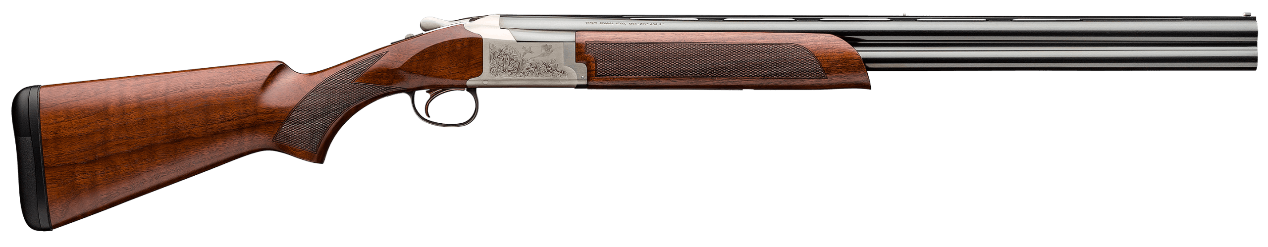 Browning 0182093005 Citori 725 Feather 12 Gauge 26 3" 2rd Blued Barrels Silver Nitride Finished High Relief Engraved Receiver Gloss Black Walnut Stock"
