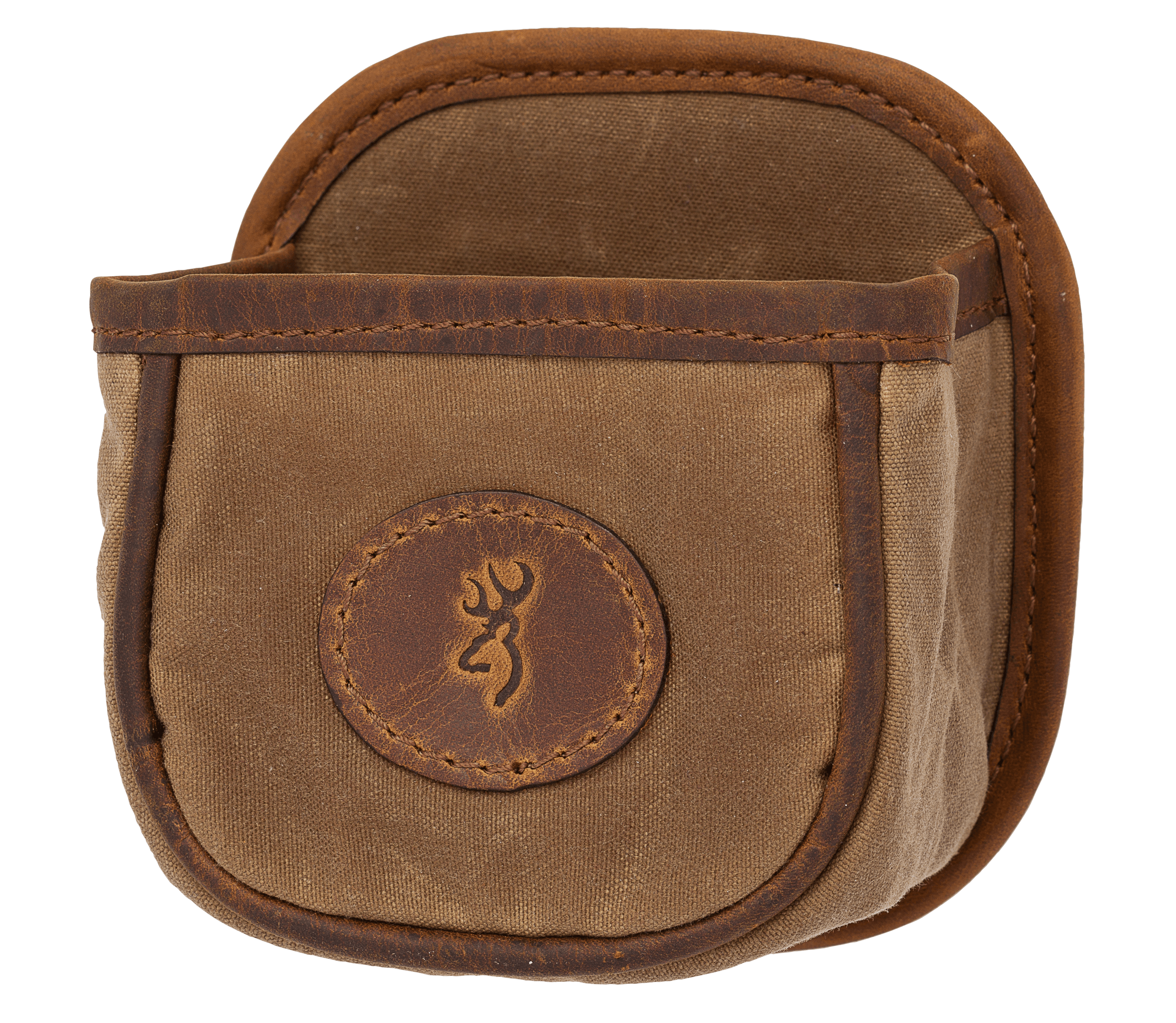 Browning 121040084 Santa Fe Shell Carrier Tan Canvas w/Leather Accents Capacity 1 Box Belt Clip Mount