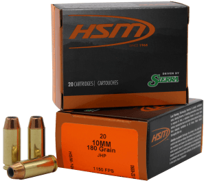 HSM 10MM15N20 Pro Pistol  10mm Auto 180 gr Jacket Hollow Point 20rd Box