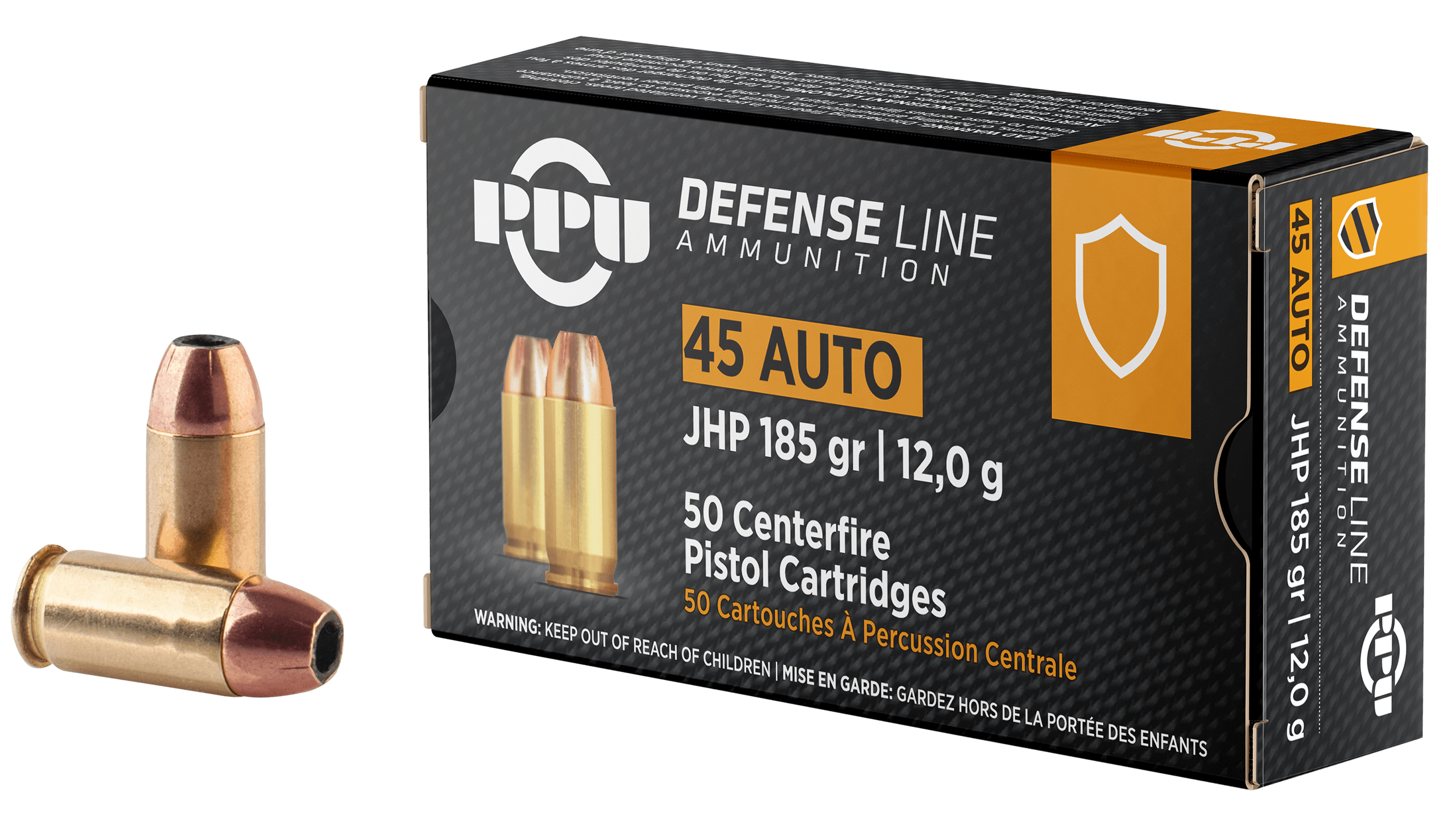 PPU PPD45 Defense 45 ACP 185 gr Jacket Hollow Point 50rd Box
