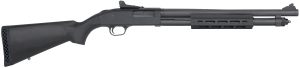 Mossberg 50765 590A1 Tactical 12 Gauge 6+1 3" 18.50" Heavy Cylinder Bore Barrel Parkerized Finish Drilled & Tapped Receiver Ghost Ring Sight Mil-Spec Construction w/Metal Trigger Guard & Safety Synthetic Stock w/M-LOK Forend Includes Accu-Set Chokes