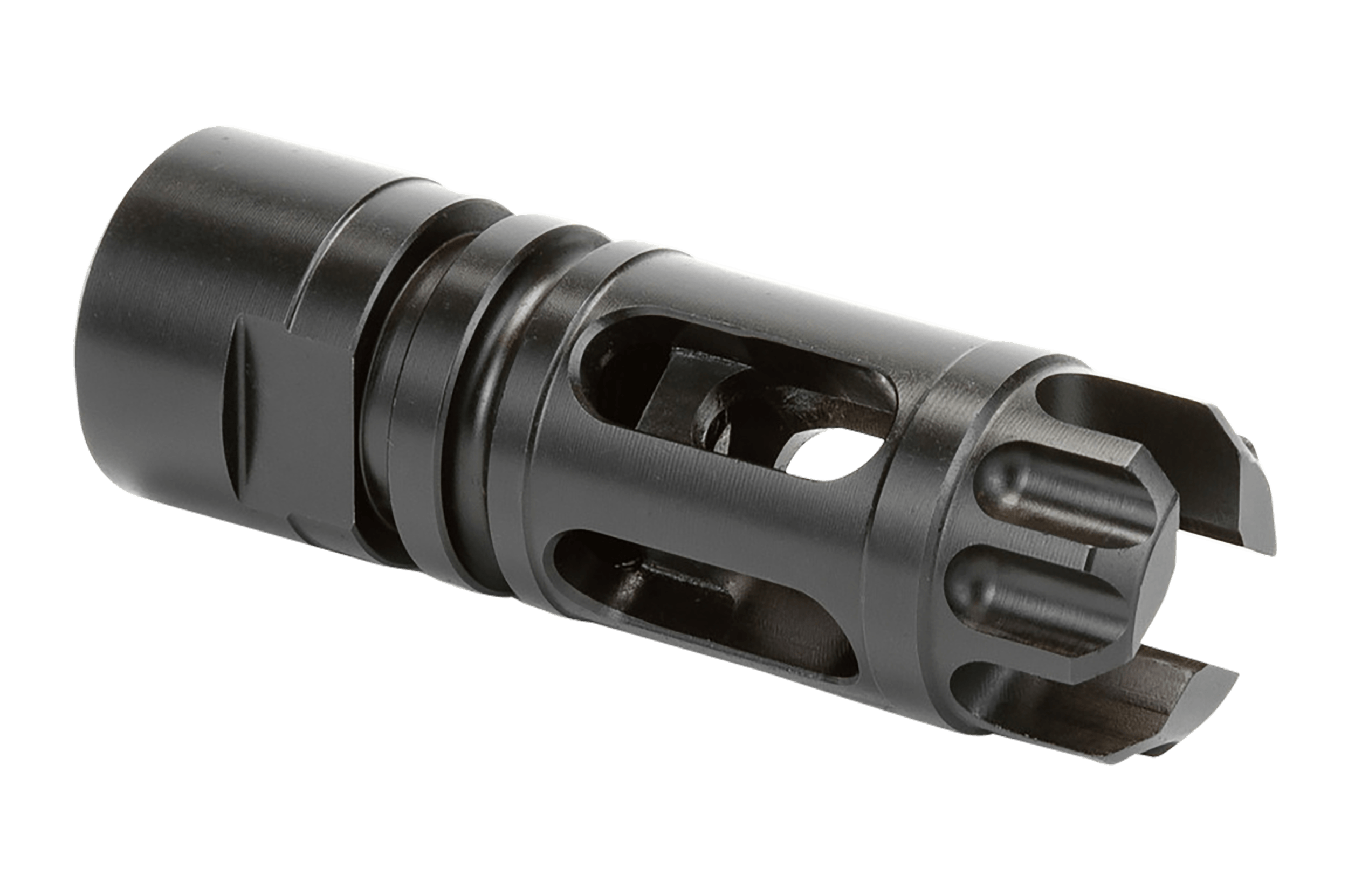 Griffin Armament XHP762FCM Gate-LOK Flash Comp Black Nitride 17-4 Stainless Steel with 5/8"-24 tpi Threads 2.77" OAL & .863" Diameter for 30 Cal 30SD M4SD Silencers & QD Blast Shield