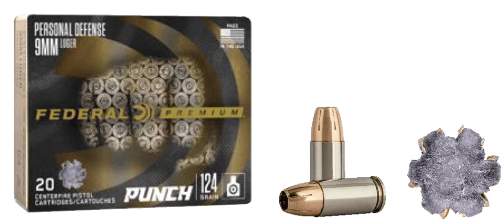 Federal PD9P1 Punch Personal Defense 9mmLuger 124gr Jacketed Hollow Point 20rd Box