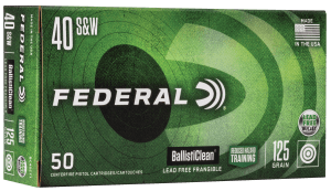 Federal BC40CT1 BallistiClean Reduced Hazard Training 40S&W 125gr Lead Free Frangible 50rd Box