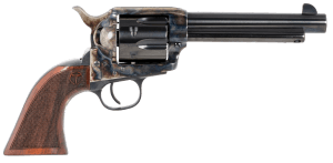 Taylors & Company 550813 Smoke Wagon  45 Colt (LC) Caliber with 5.50" Blued Finish Barrel  6rd Capacity Blued Finish Cylinder  Color Case Hardened Finish Steel Frame & Checkered Walnut Grip